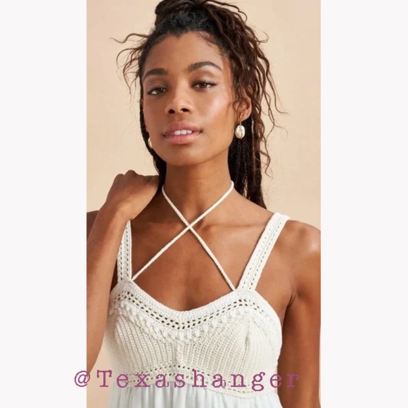 NWT La Ligne Jane Ivory Crochet Cotton Silk Tiered Midi Dress Size M Medium - Picture 5 of 10